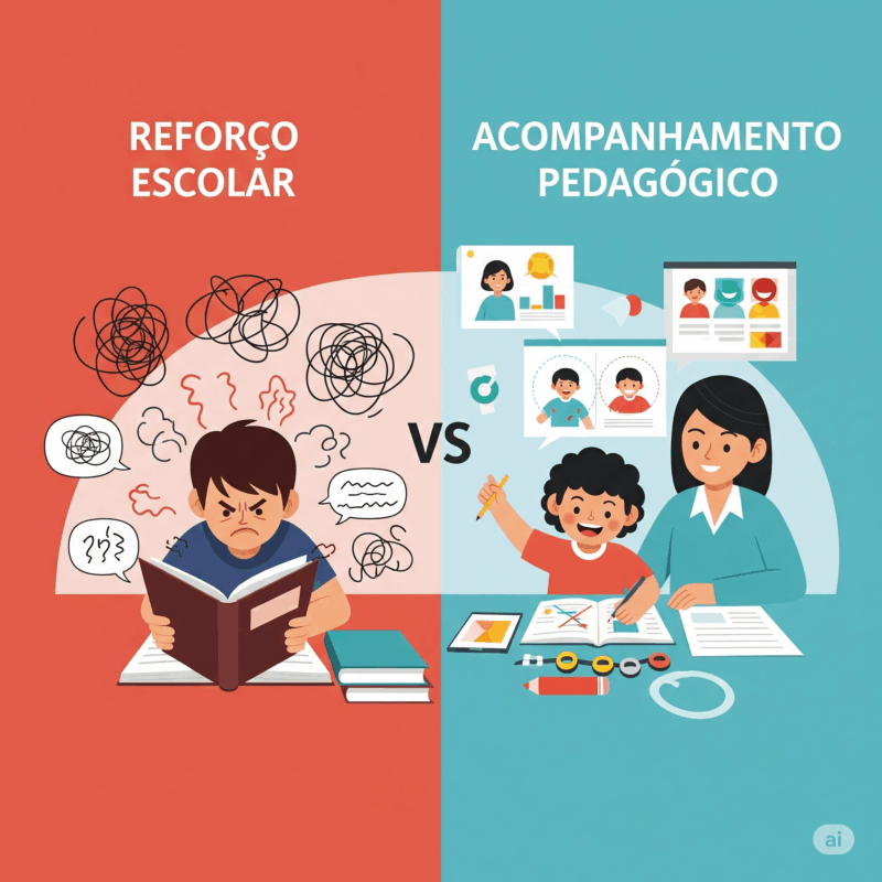 reforço escolar vs acompanahemtno pedagogico