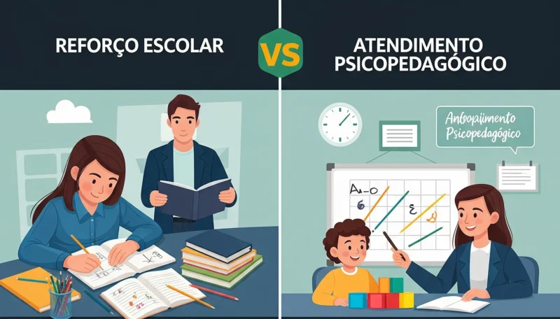 reforco escolar vs atendimento psicopedagogico